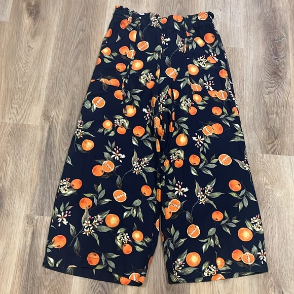 NWT Pull On Linen Blend Wide Leg Pants in Orange Harvest Medium - Picture 5 of 8